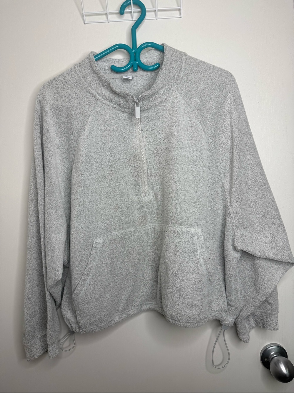 Women's Old Navy Light Gray Half-Zip Plush Pullover Plus Size XXL